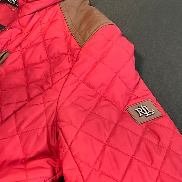 Lauren Ralph Lauren Red Quilted Jacket w/Hood - Picture 3 of 7